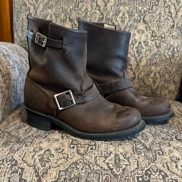 Frye Dark Brown Leather Boots - Picture 1 of 9